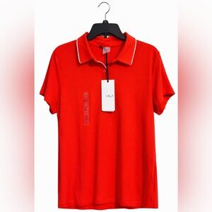 CALIA Golf Rib Polo Fresh Red Orange XL Athletic Top NEW With Tags PGA